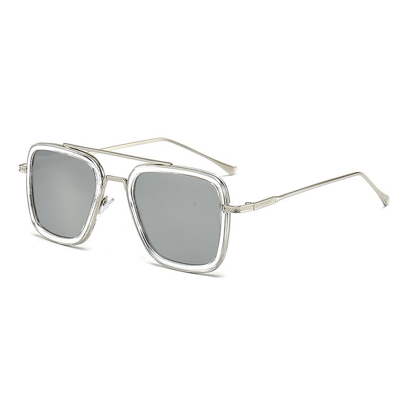 Stylish Men's Square Frame Sunglasses Inspired by Iron Man and Spider-Man - Trendy European and American Design, Large Frame