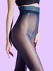 Sexy Damen Spitzen-Strumpfhose mit hohem Bund, Schrittlinie, zweifarbig, öliger Glanz, glänzende Strumpfhose, 3D, 640 Nadeln, dünne Hausstrumpfhose