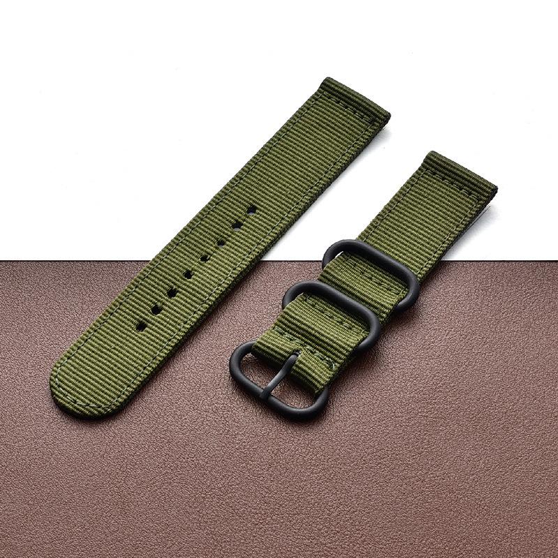 Nylon Three-Ring Buckle Watch Band for Samsung Active 3/4/5 & Huawei S3 - Canvas Woven Wristband