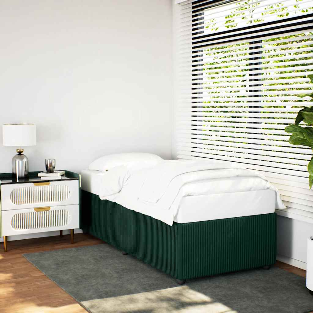 Bed Frame without Mattress Dark Green 100 x 200 cm Velvet