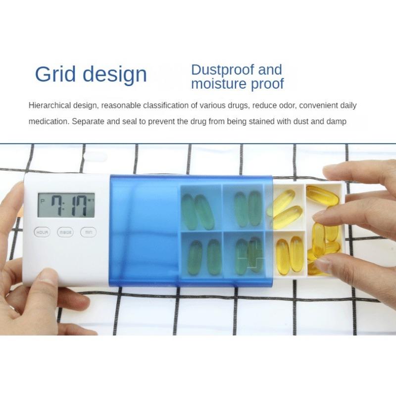 Rechargeable ABS Pc Pp Material Vibration Ring Reminder 5 Sets of Alarm Clock Smart Delivery Electronic Medicine Box