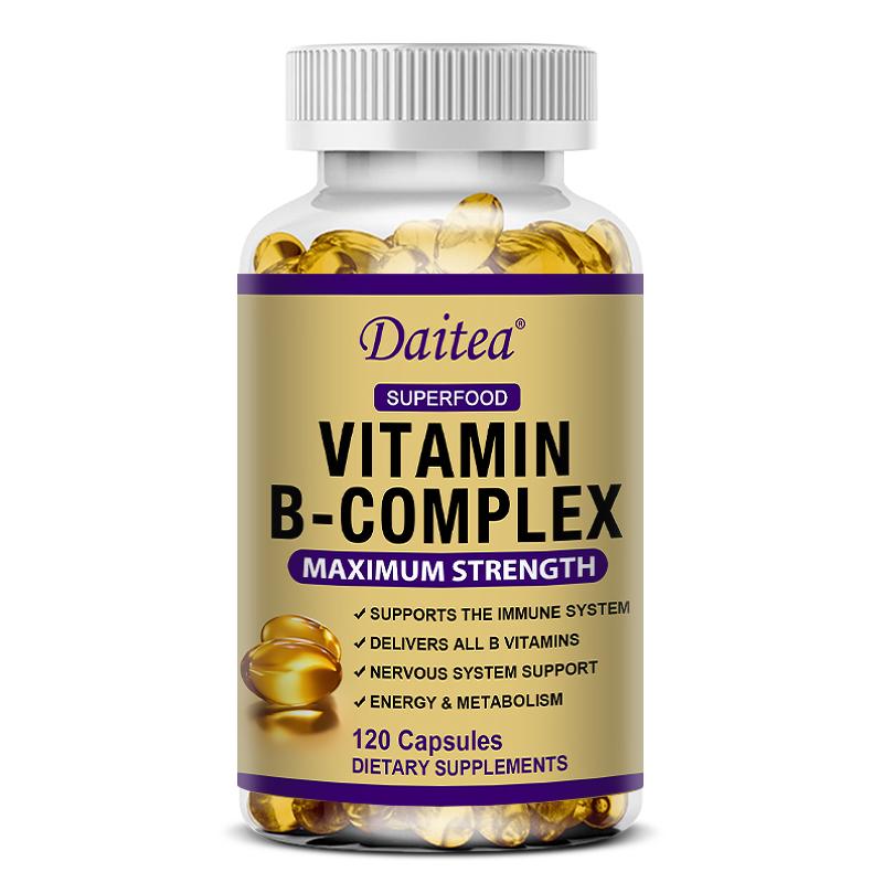 Vitamin B-Complex Maximum Strength Superfood Supplement with Essential B Vitamins for Energy and Immune Support 120PCS