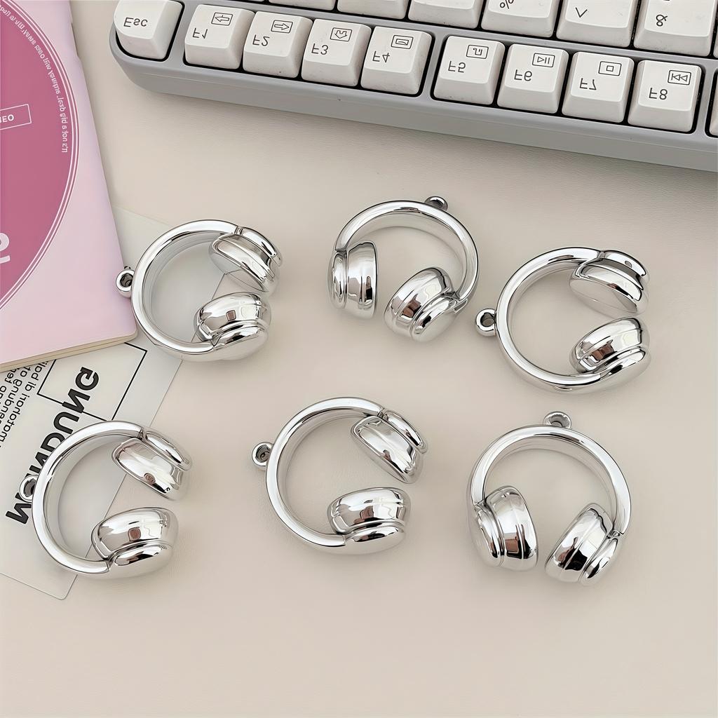 1pcs Acrylic Gradient Color Headphone Pendant Beads DIY Spacer Beads for Headbands, Bracelets, Necklaces, Stringing Accessories Perfect Holiday Gift