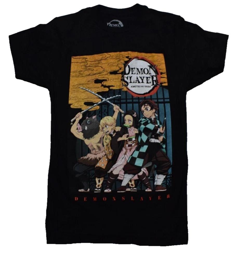 Demon Slayer Mens Kimetsu No Yaiba Anime Black Shirt New XS L