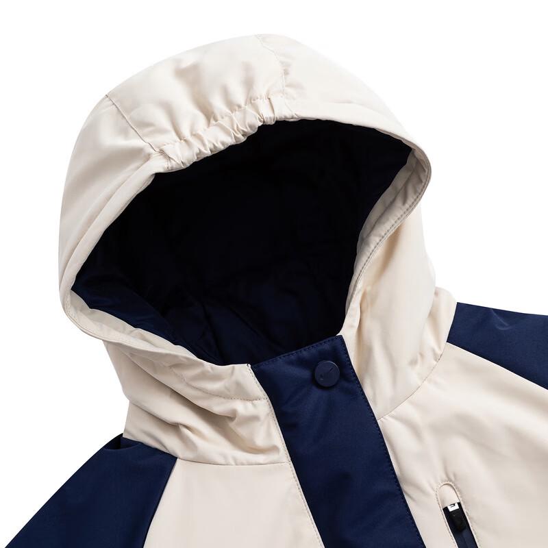 NIKE Kids' Unisex Mid-Length Color-Blocked Hooded Padded Jacket