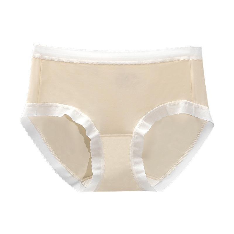 Women S Mid Waist Breathable Antibacterial Triangle Underwear Summer Thin Ice Silk Cotton Crotch Underwear