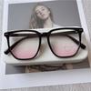 Tr90 Black Frame Blush Glasses Women'S Sun Lenses Japanese Sweet Anti-Blue Flat Glasses