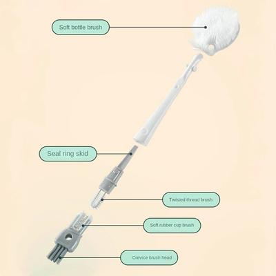 Water Bottle Cleaner Brush 5 In 1 Silicone Detachable Scrubber Long Handle Milk Bottle Kettle Wineglass Brushes Kitchen Tool