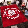 England Rugby Logo with Rose Design Rug Non-slip Rug Suitable for Living Room and Bedroom Sofas Sofas