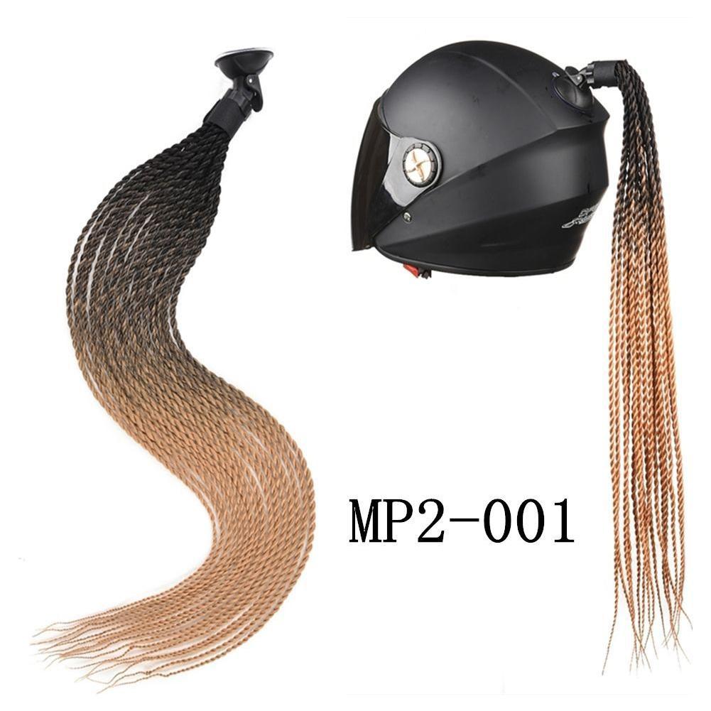 1Pc Motorcycle Helmet Braids Wig Multicolor Loose Wig Ponytail Braid Motorbike Helmet Pigtails Decoration Dual Pigtail Ponytail