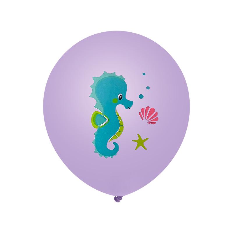 12-inch Mermaid Balloons: Cartoon-Shaped, Purple & Tiffany Blue Pearlescent Latex