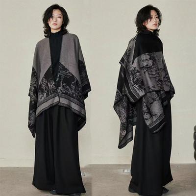 Ethnic Style Tourism Large Shawl High Sense Outer Cover Decorative Shawl Warm Split Cape Cape Cape