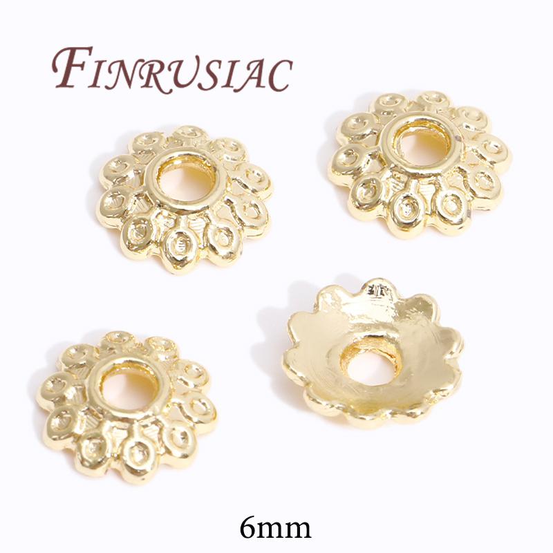 18K/14K Gold Plated Beads Cap For Jewelry Flower Bead Caps Jewelry Making Supplies Spacer Beads DIY Bracelets Accessories