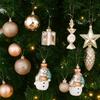 29/20Pcs Champagne Christmas Balls Pendants Candy Cane Pine Cone Xmas Tree Hanging Ornaments Star Shatterproof
