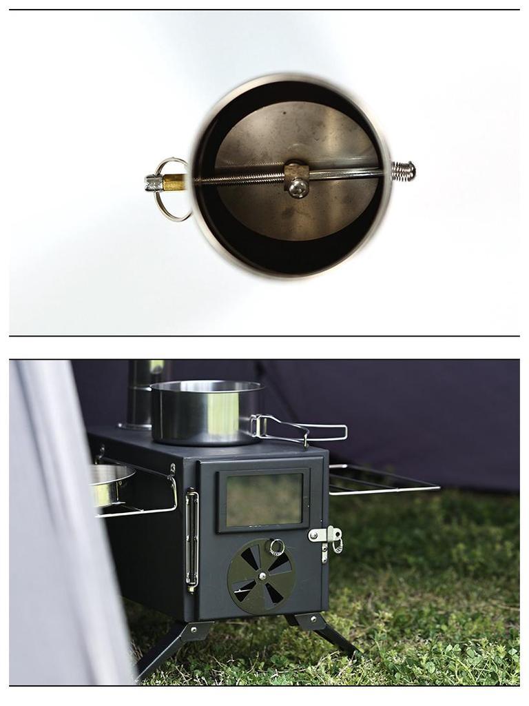 Portable Carbon Steel Folding Tent Stove for Outdoor Camping