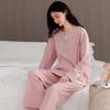 German Velvet Pajamas Women'S Autumn And Winter Thin Velvet Winter Warm Fake Two-Piece Pullover Long-Sleeved Loungewear Set