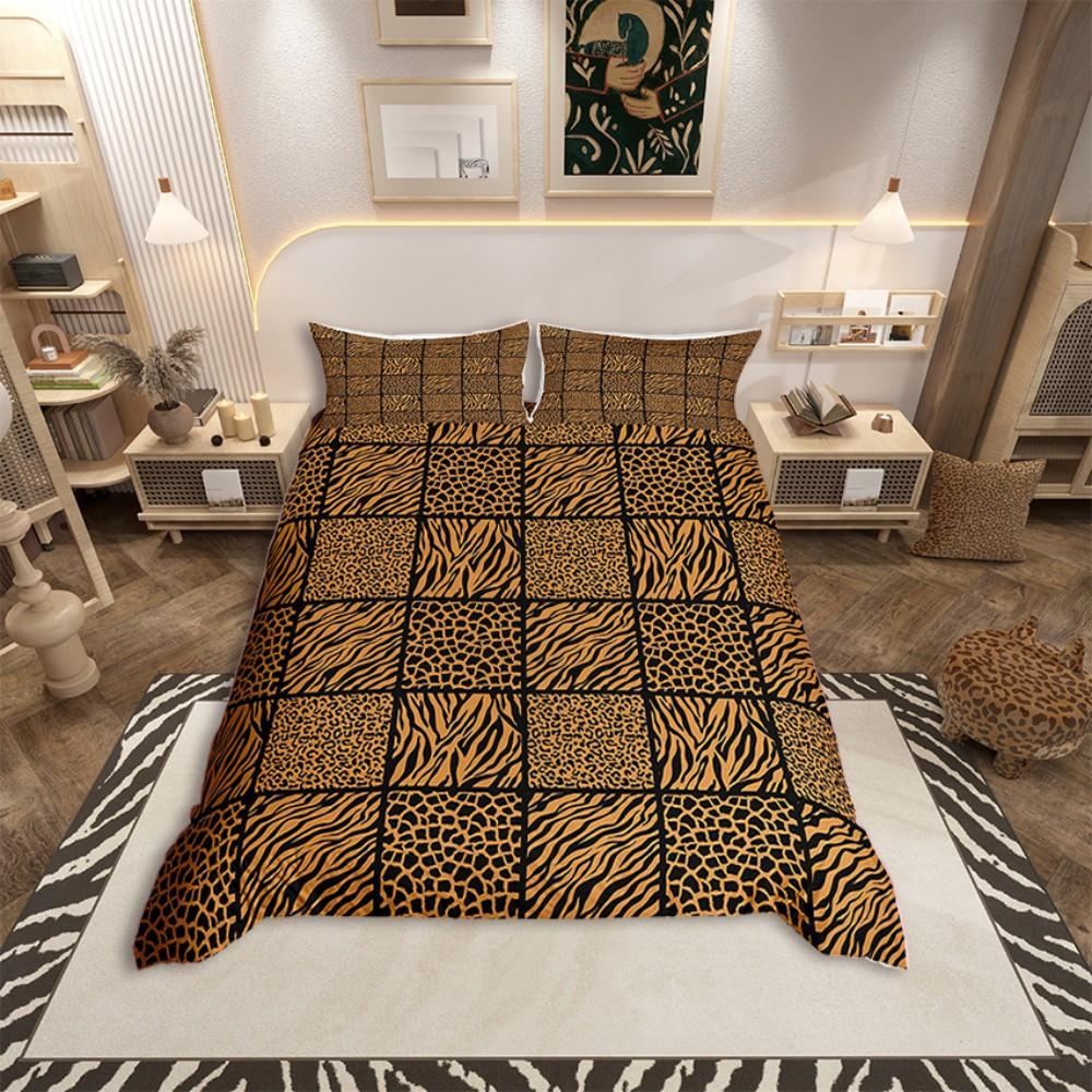 Homewish Cheetah Cow Print Duvet Cover SetModern Fashion Bedding SetTeens Kids Adult Bed Set