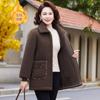 Winter solid color granular fleece new fleece lapel warm long top medium loose coat