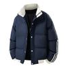 Stand-up collar down cotton-padded clothes for men's winter new warm thickened three-bar bread clothes loose large-size jacket
