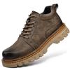 Męskie skórzane buty retro w dużym rozmiarze, ultralekkie, ręcznie robione, codzienne, męskie buty za kostkę z wysoką cholewką