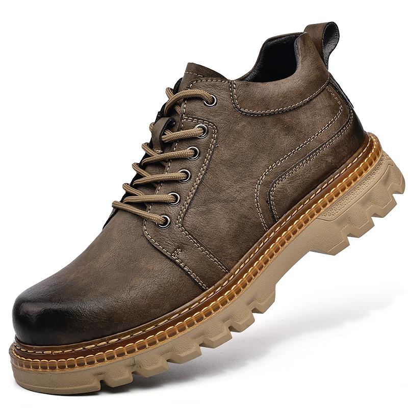 Męskie skórzane buty retro w dużym rozmiarze, ultralekkie, ręcznie robione, codzienne, męskie buty za kostkę z wysoką cholewką