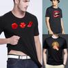 Men's T-shirt Harajuku Top Summer Round Neck Casual Mouth Printed T-shirts Short Sleeve Streetwear Clothing Tops Soft Pullover