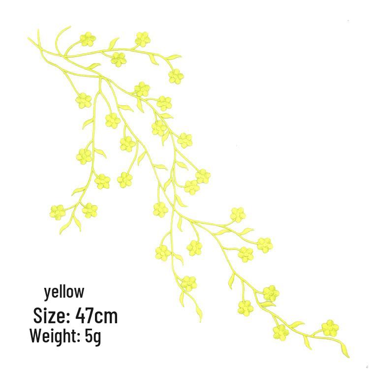 47cm Retro Plum Blossom Embroidered Patch Coat Cheongsam - Large Adhesive Floral Embroidery Patch