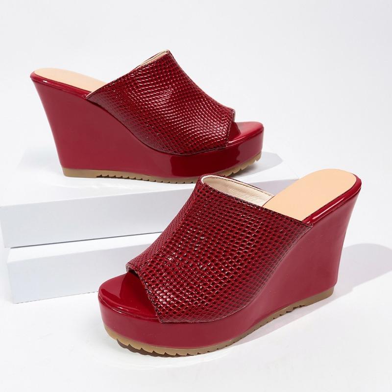 Fashion Super High Heel Slippers Summer New Round Head Open Toe Waterproof Platform Anti-slip Wear-resistant Slope Heel Sandals