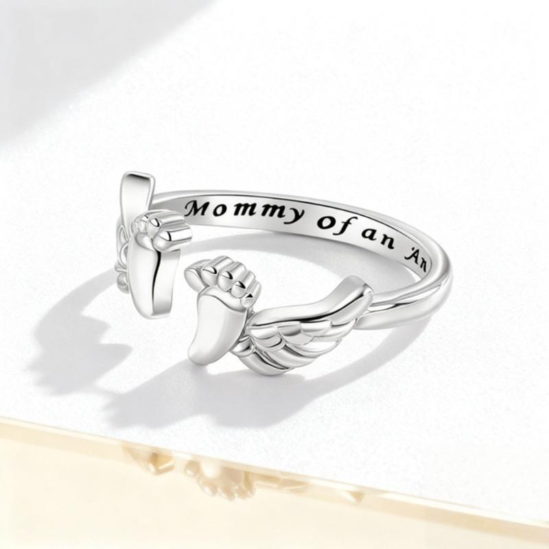 Graceful Angel Wing Shaped Rings With Flexible Sizing Option Crafted From Copper For Long Time Beauty