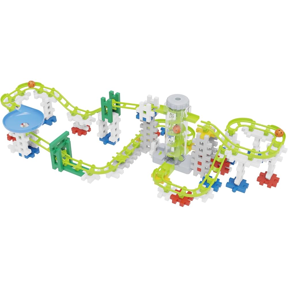 Gakken New Block Rolling Queue Spiral Tower DX Set 15 Types 109 Parts for Ages 4 and Up