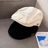 Solid Simple Color Letter Embroidery Neutral Casual Beret For Fall Use Daily