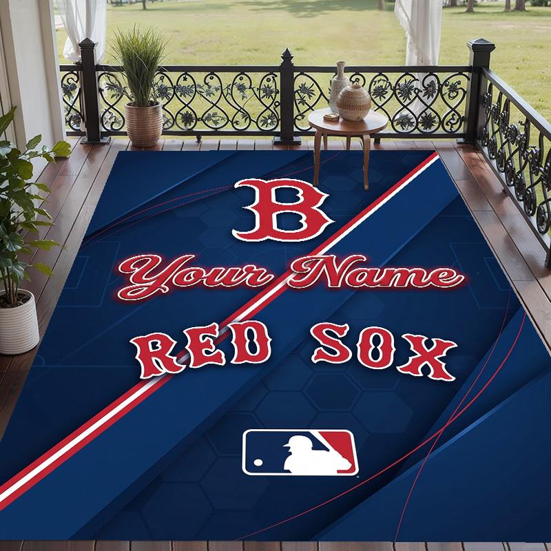 Custom Text Printed Rug Boston Red Sox Non Slip Floor Carpet For Home Room Decor