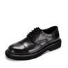 Men's Retro Handmade Genuine Leather Derby Shoes – Thick Sole, Three-Piece Toe, Perfect for Weddings and Formal Business Events