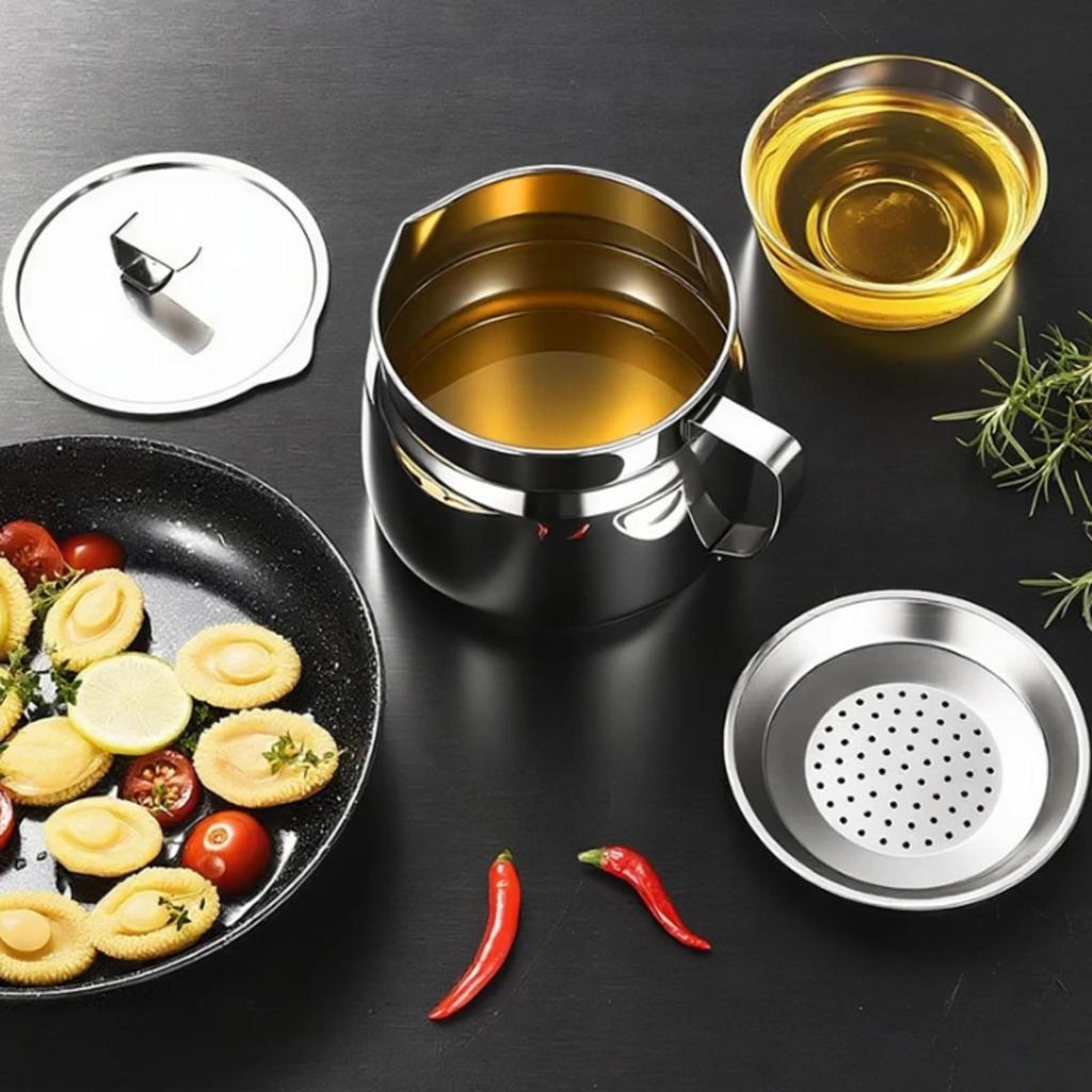 Oil Jar Heat Resistant Separator Dishwasher Safe