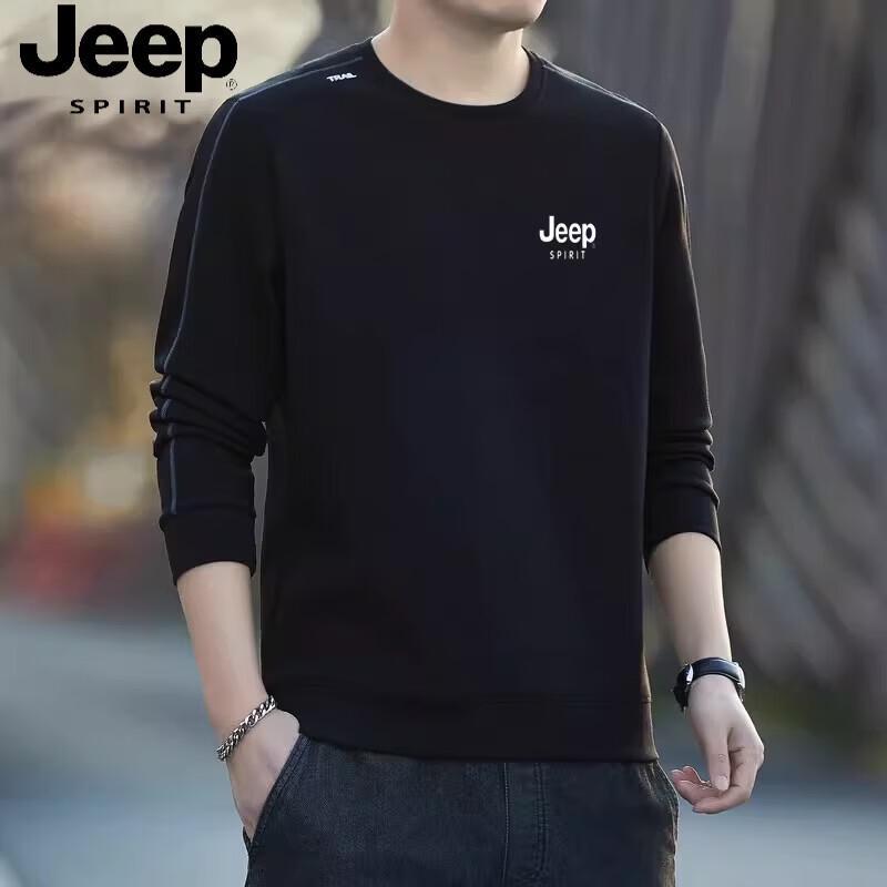JEEP SPIRIT Men's Spring Crew Neck Long Sleeve Top