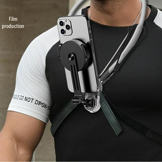 Magnetic Neck-Mount Adjustable Camera Bracket for Outdoor Sports and Live Streaming