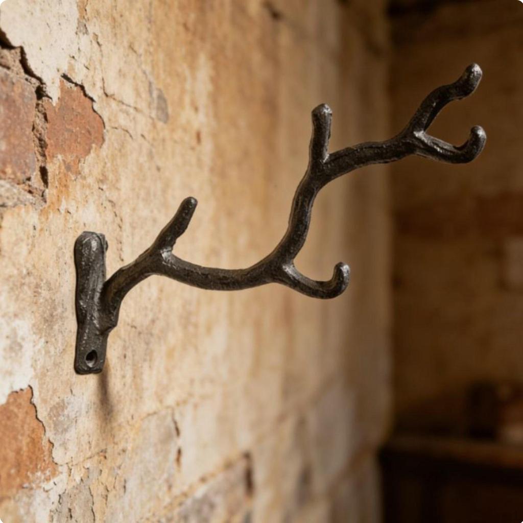 Cast HeavyDuty Coat Hook Decorative Rustic Wall Heavy Duty Vintage Style Hat Rack for Entryway,