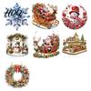 Handgemaakte Kerstversieringen Faux Diamant Art Kit Kerstman Sneeuwpop Hangende Versiering DIY Feestelijke Strass Decoraties Acryl Hanger met Strass