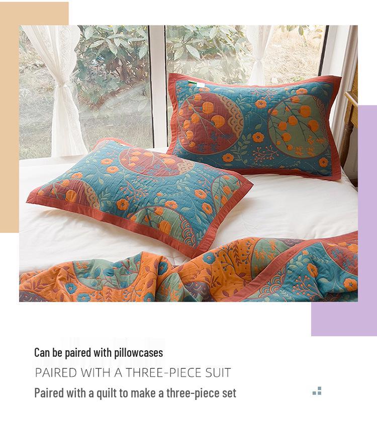 All-Cotton Yarn-Dyed Jacquard Gauze Blanket - Soft, Skin-Friendly Four-Season Bedspread