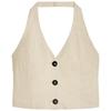 Zaprha 2025 New Arrival Hot Sexy Linen Blend Halterneck Sleeveless Elegant Casual Tops 3207939