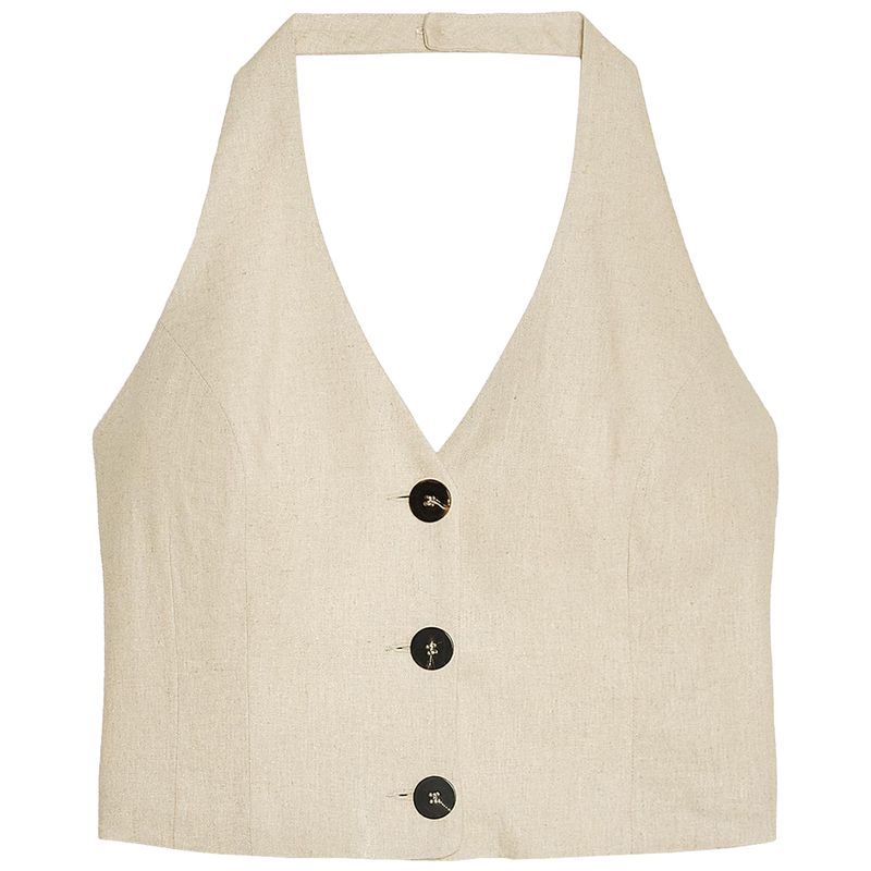 Zaprha 2025 New Arrival Hot Sexy Linen Blend Halterneck Sleeveless Elegant Casual Tops 3207939