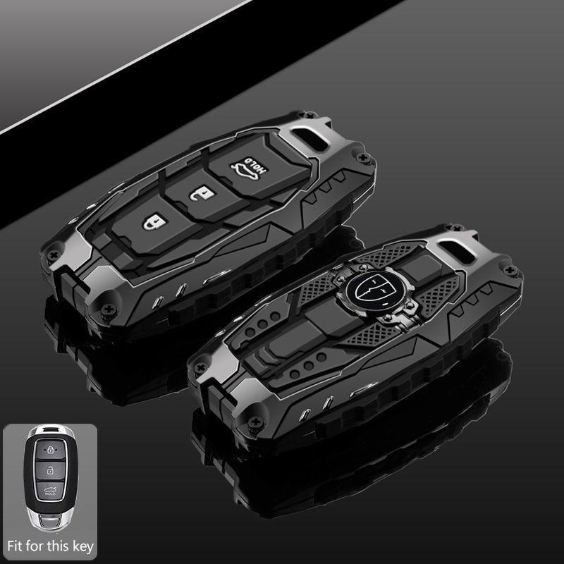 Zinc Alloy Car Key Case For Hyundai Kona    3 Buttons Keychain Remote Cover Shell Housing Holder Fob  Accessories 3 Buttons key case