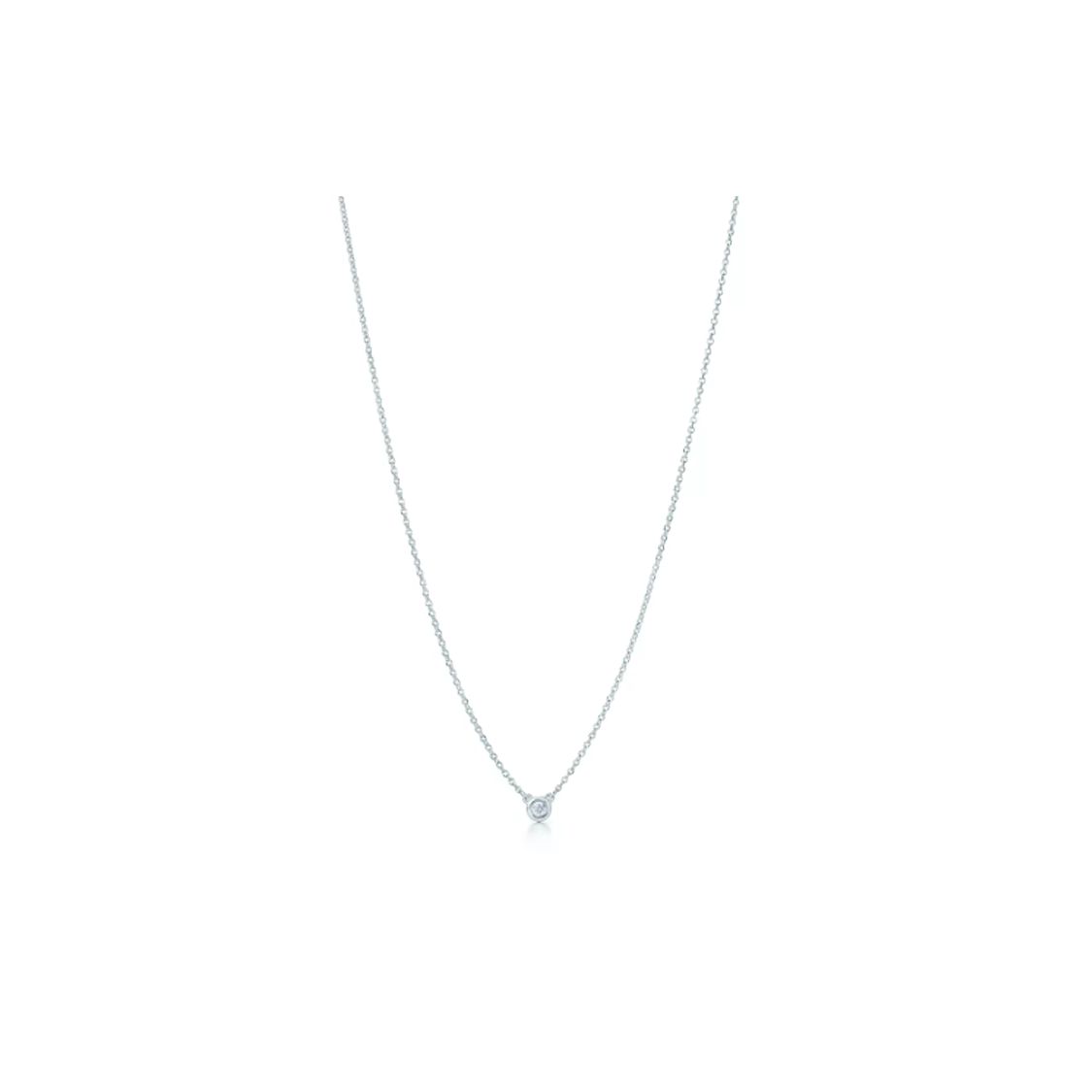 

Tiffany & Co. Elsa Peretti® Inlaid Detail Sterling Silver Diamond Necklace Women necklace 60017904 F,Silver