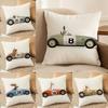Funny Cartoon Animals Car Art Cushion Cover Silky elegant Comfort Sofa Bed Invisible zipper Beach pillowcase