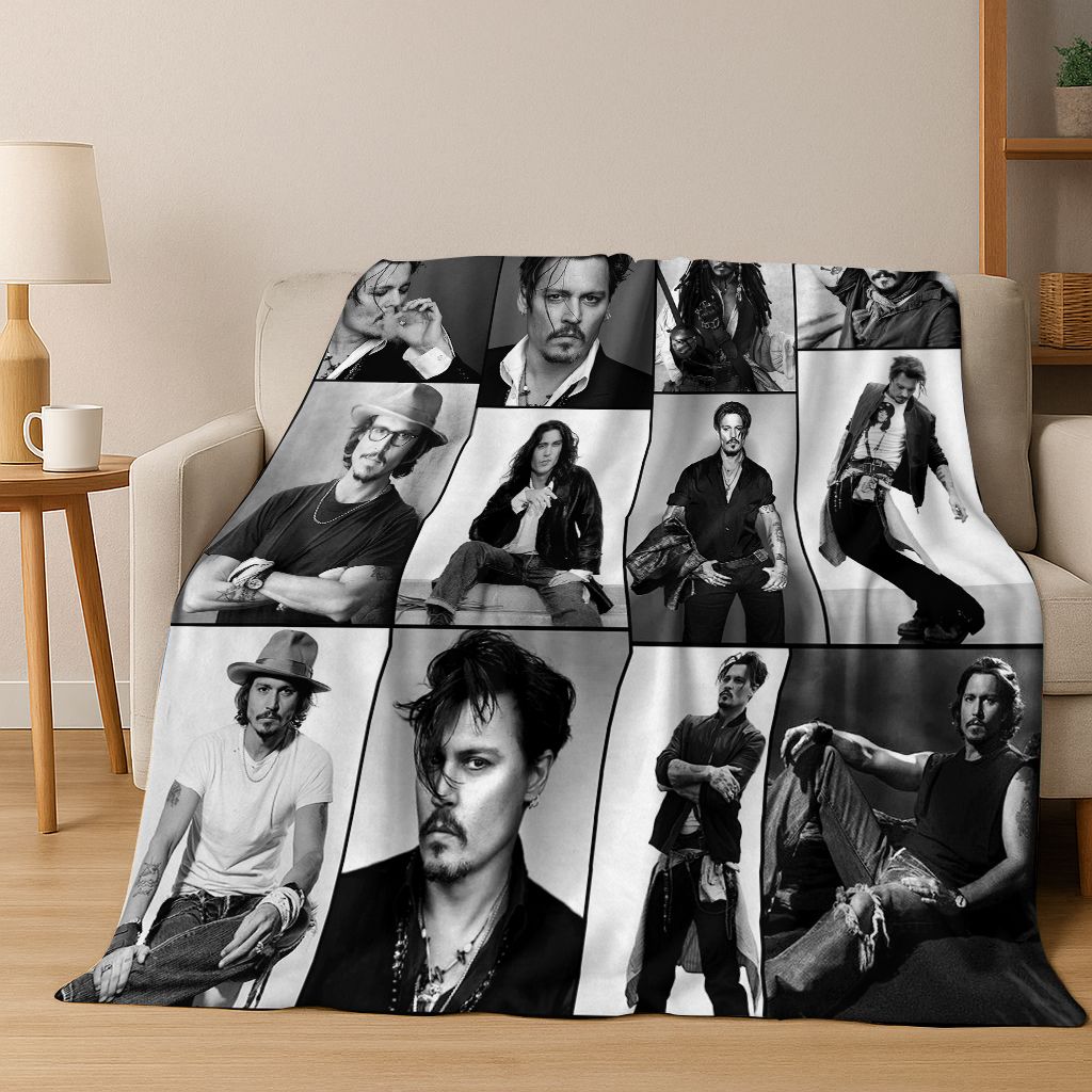 26 Stili Johnny Depp Arte Coperta di Flanella, Calda e Accogliente Morbida Coperta da Divano per Casa Camera da Letto Letto Divano Picnic Ufficio Copertura Regalo bambino