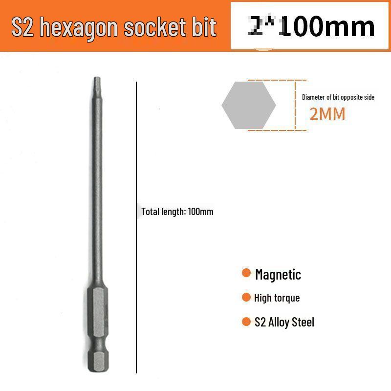 Sechskant S2 Magnetischer Pneumatischer Elektrischer Schraubendreher Bit-Satz mit Verlängerten Bits