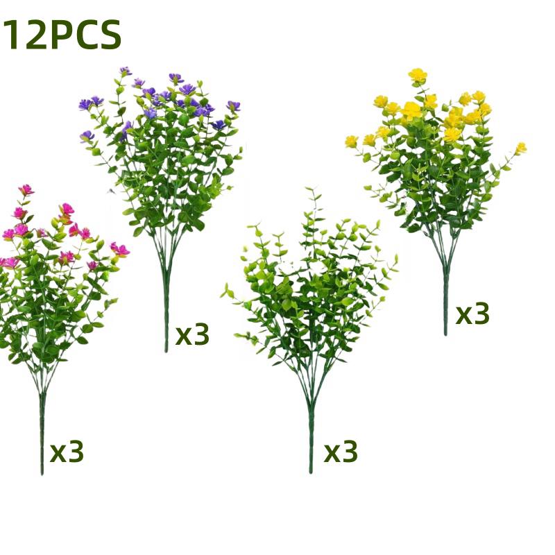 8/12/16PCS UV-Resistant Artificial Plants -  Fade-Proof Faux Flowers - Outdoor Decor, Ideal for Garden, Patio-Festive Occasions