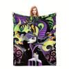 Maleficent-Design Flannel Blanket Halloween Christmas Room Coffee Decor Plush All-Season Throw Horror Holiday Party Decoration
