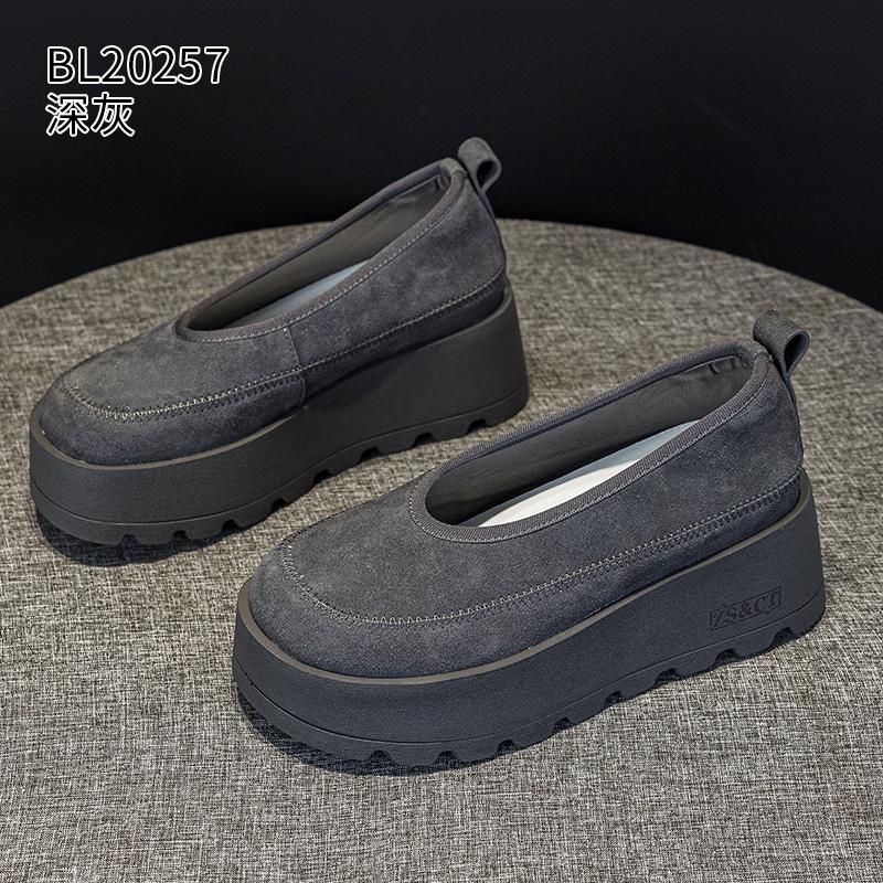 Thick-soled casual small muffin shoes spring new heightening breathable shallow casual shoes