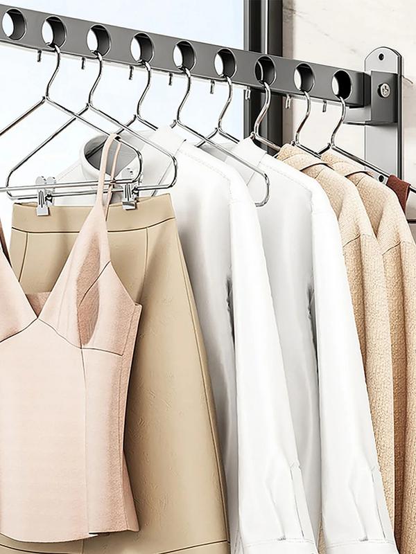 Wall Mounted Clothes Hanger non-punching Bathroom Toilet Drying Hanger For Dormitory Laundry Folding Indoor Laundry Hanger